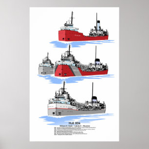 Póster Carguero de los Grandes Lagos Hull 804