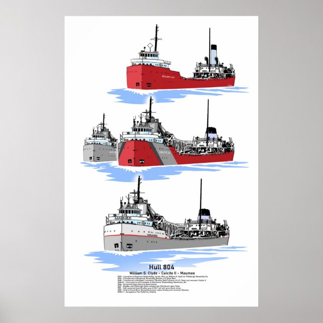 Póster Carguero de los Grandes Lagos Hull 804 (Frente)