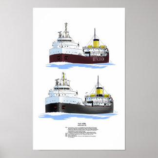 Póster Carguero de los Grandes Lagos Johnstown
