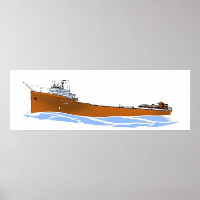 Póster Carguero de los Grandes Lagos Lee A. Tregurtha (Frente)
