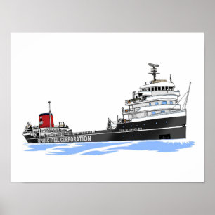 Póster Carguero de los Grandes Lagos Tom M. Girdler Repúb