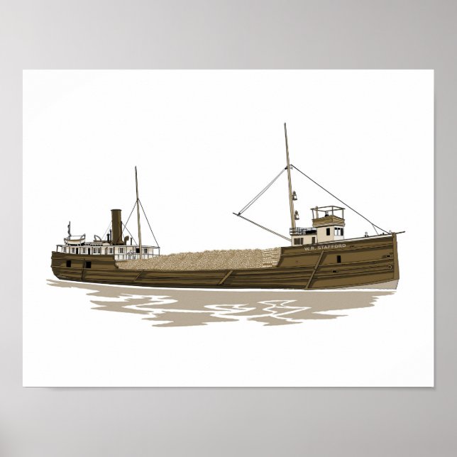 Póster Carguero de los Grandes Lagos W.R. Stafford (Frente)