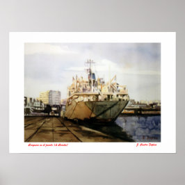 Póster Carguero en el puerto (A Coruña)