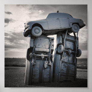 Póster carhenge apilados