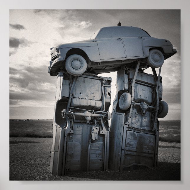 Póster carhenge apilados (Frente)