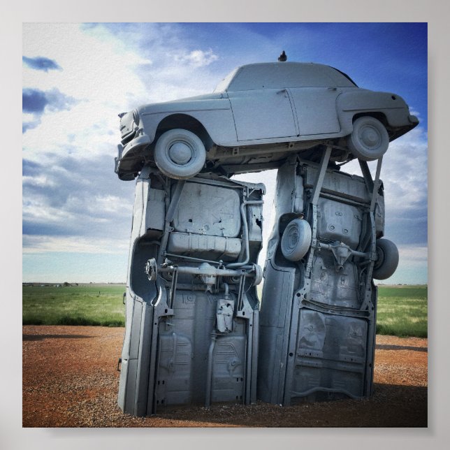 Póster carhenge apilados (Frente)