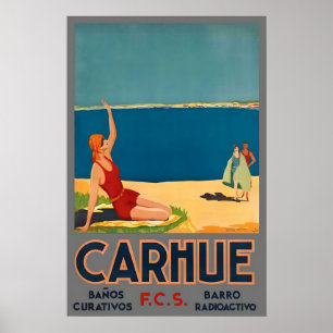 Póster Carhué Buenos Aires Argentina Viajes Antiguos