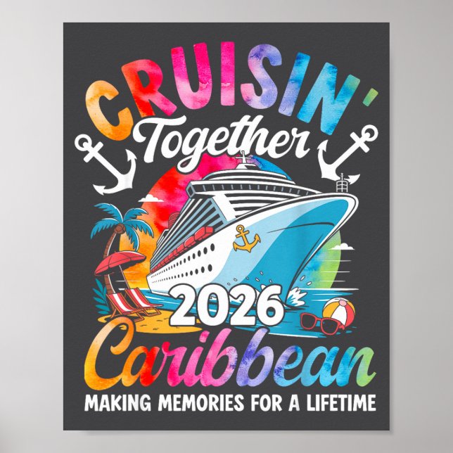Póster Caribbean Cruise Family Vacation 2026 Cruisin’ Tog (Frente)
