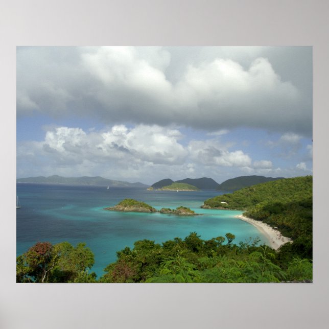 Póster Caribe, Islas Vírgenes Estadounidenses, St. John,  (Frente)