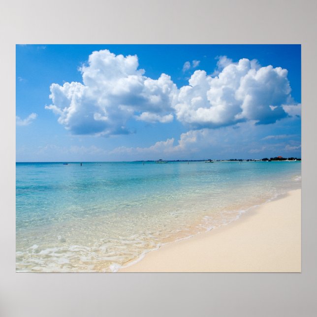 Póster Caribe - Playa de Seven Mile - Islas Caimán (Frente)