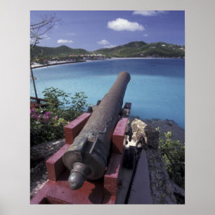 Póster CARIBE, San Bartolomé, cañón apuntando hacia la Ba