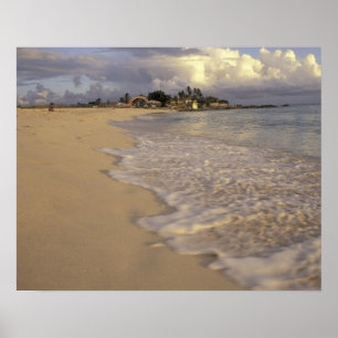 Póster Caribe, San Martín (San Maarten). Bahía de Maho