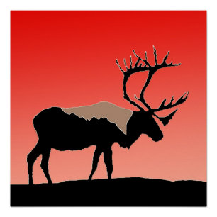 Póster Caribou at Sunset - Arte original de la vida salva