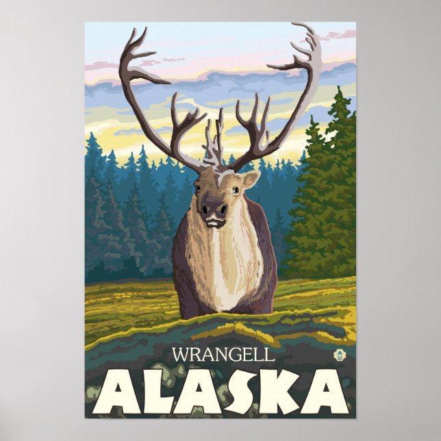 Póster Caribou in the Wild - Wrangell, Alaska (Frente)