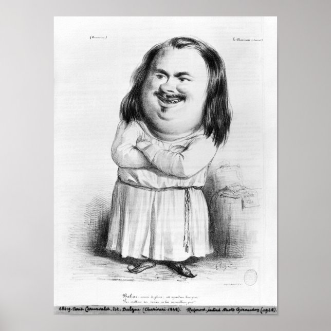 Póster Caricatura de Honore de Balzac (Frente)
