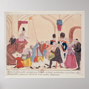 Póster Caricatura de la manera de hacer aristocrático