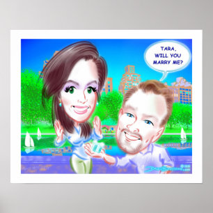 Póster Caricatura de la propuesta de conservación del agu