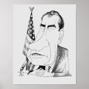 Póster Caricatura de Nixon - Edmund Valtman - Circa 1970