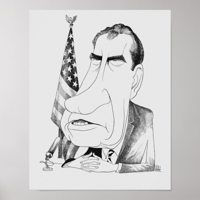 Póster Caricatura de Nixon - Edmund Valtman - Circa 1970 (Frente)