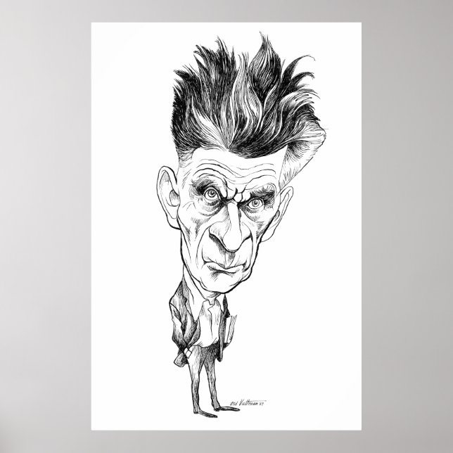 Póster Caricatura de Samuel Beckett por Edmund S Valtman (Frente)