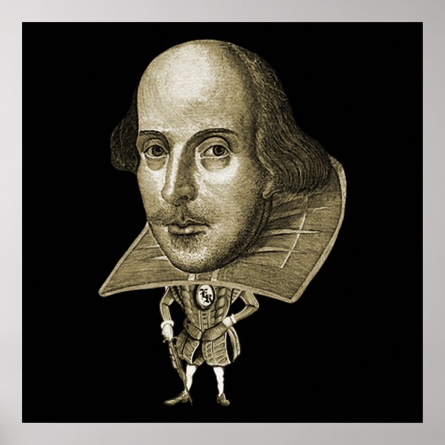 Póster Caricatura de Shakespeare (Frente)