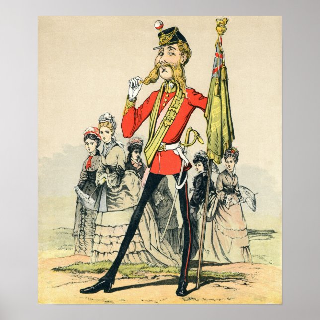 Póster Caricatura de un soldado británico de Victoria (Frente)
