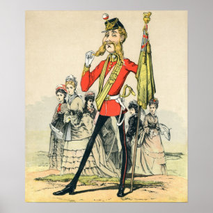 Póster Caricatura de un soldado de Británicos del