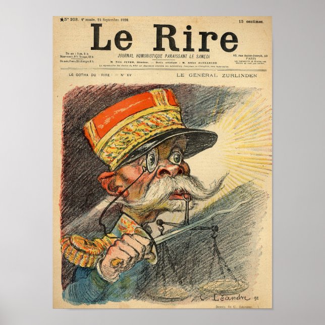 Póster Caricatura del General Zurlinden (Frente)