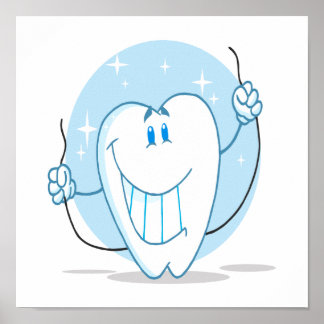 Póster Caricatura dental sonriente Siempre Flor