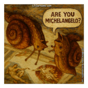 Póster Caricatura Paródica de Caracol Inquisitivo y Migue