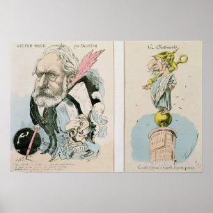 Póster Caricaturas de Victor Hugo y de Napoleon III