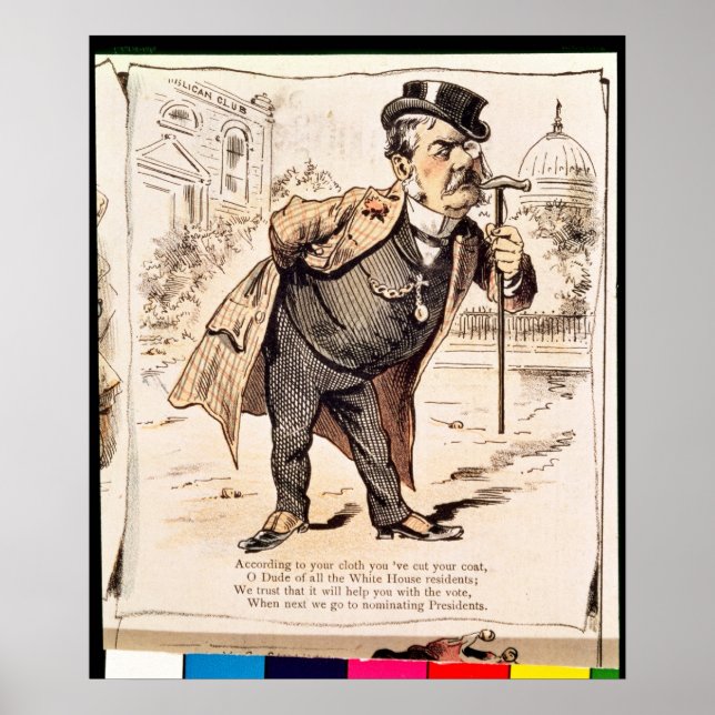 Póster Caricature of Chester Alan Arthur, c.1883 (Frente)