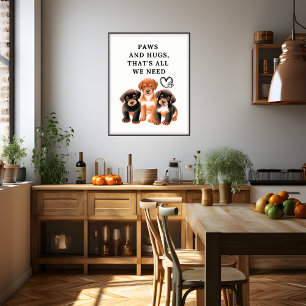 Póster Caricias y Abrazos, eso es todo lo que necesitamos