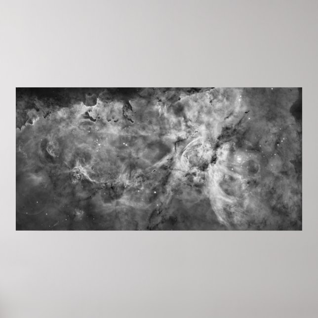 Póster Carina Nebula: blanco y negro (Frente)