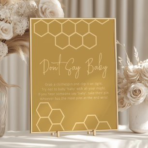 Póster Cariño, Baby Shower beige dorado no dice bebé