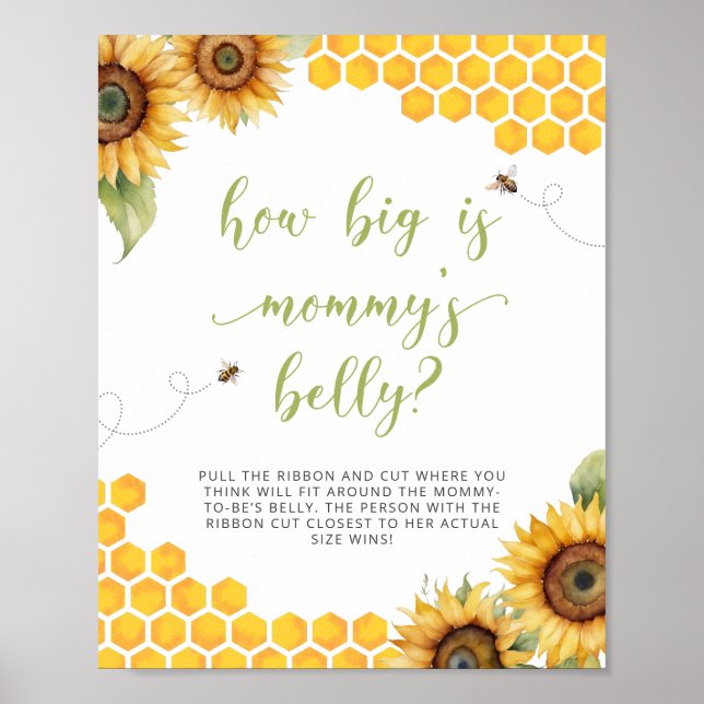 Póster Cariño, Baby Shower, ¿qué tan grande es el Belly d (Frente)