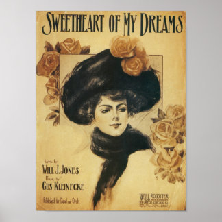 Póster Cariño de la portada del libro de canciones de mi 