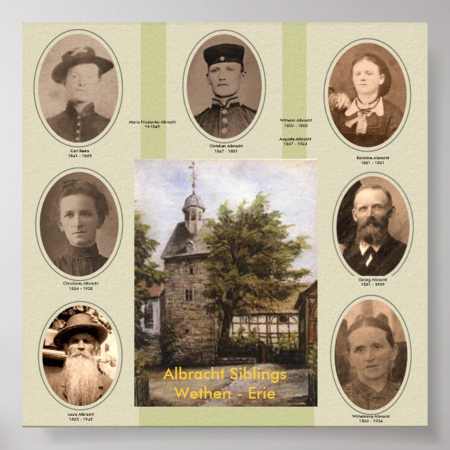 Póster Carl, Christian, Christiane, Georg, Karoline, W. (Frente)