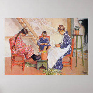 Póster Carl Larsson bombardearon al Poster de acuarela de