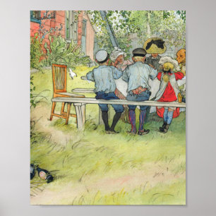 Póster Carl Larsson Desayuno Bajo El Big Birch
