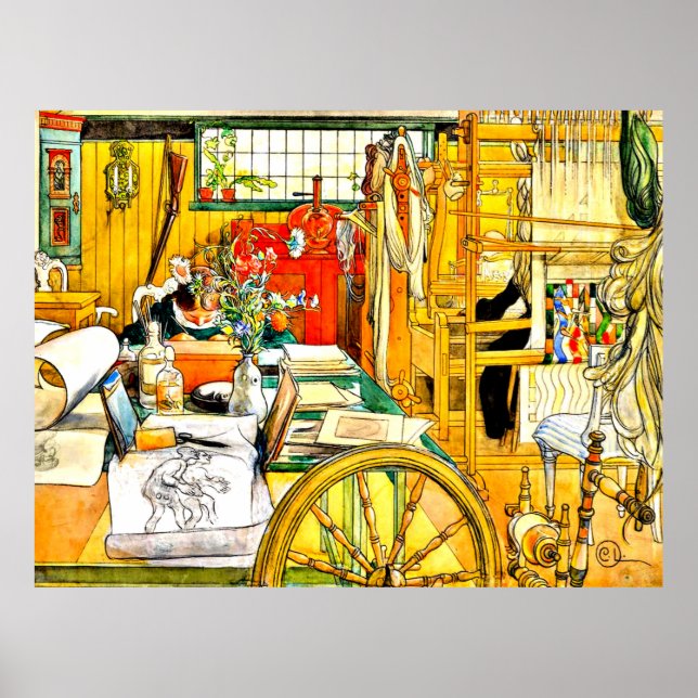 Póster Carl Larsson - El Taller (Frente)