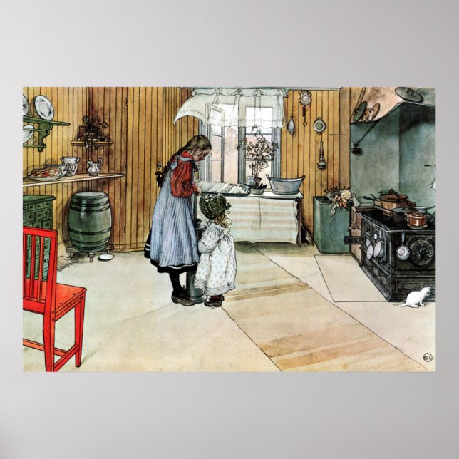 Póster Carl Larsson en el Poster del Bella Artes de cocin (Frente)