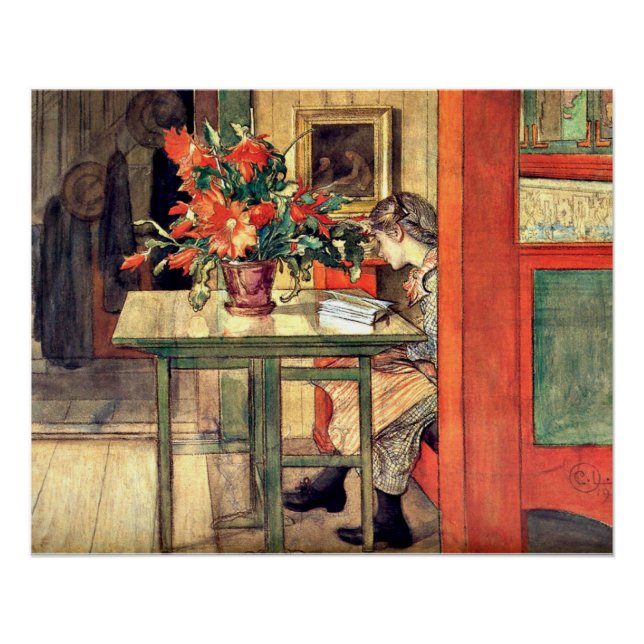 Póster Carl Larsson - Lisbeth Reading (Anverso)