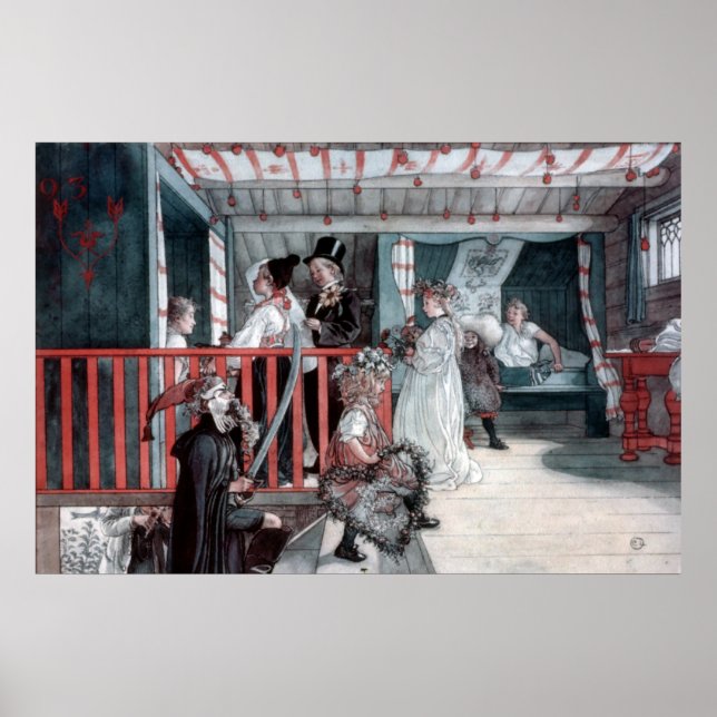 Póster Carl Larsson Name Day en el Poster de almacenamien (Frente)