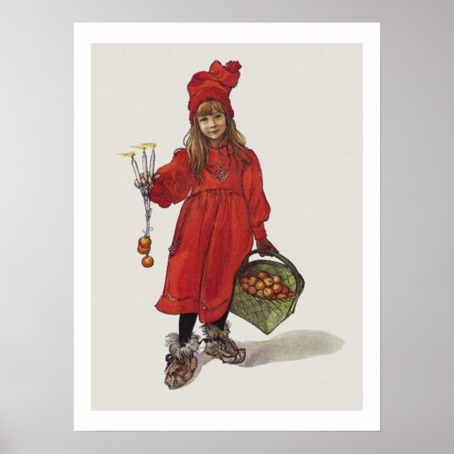 Póster Carl Larsson pequeño Chica sueco Brita as Iduna (Frente)