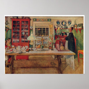 Póster Carl Larsson preparándose para un juego