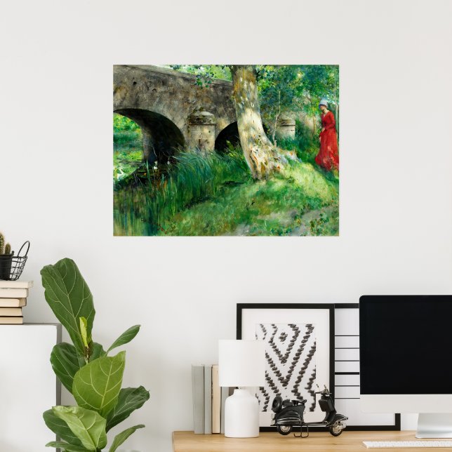 Póster Carl Larsson - Puente en Grez (Oficina en casa)
