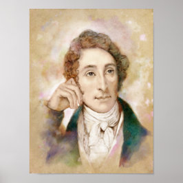 Póster Carl Maria von Weber Retrato im Aquarell Style
