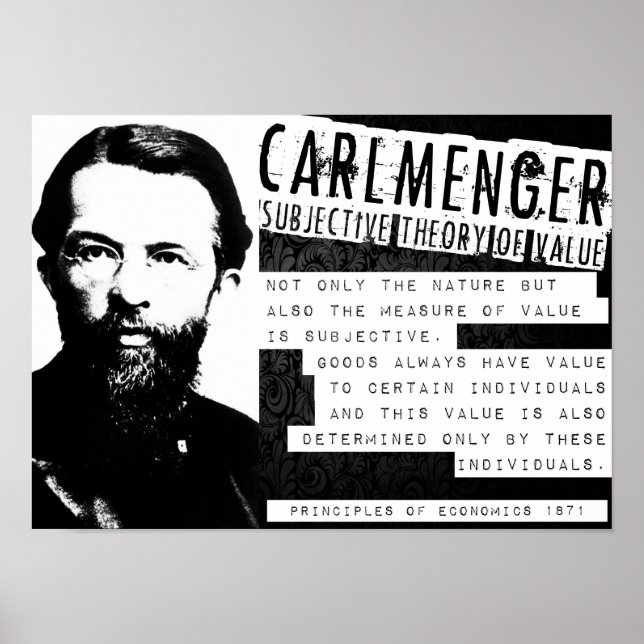 Póster Carl Menger Colegio austriaco Libertario Marke (Frente)