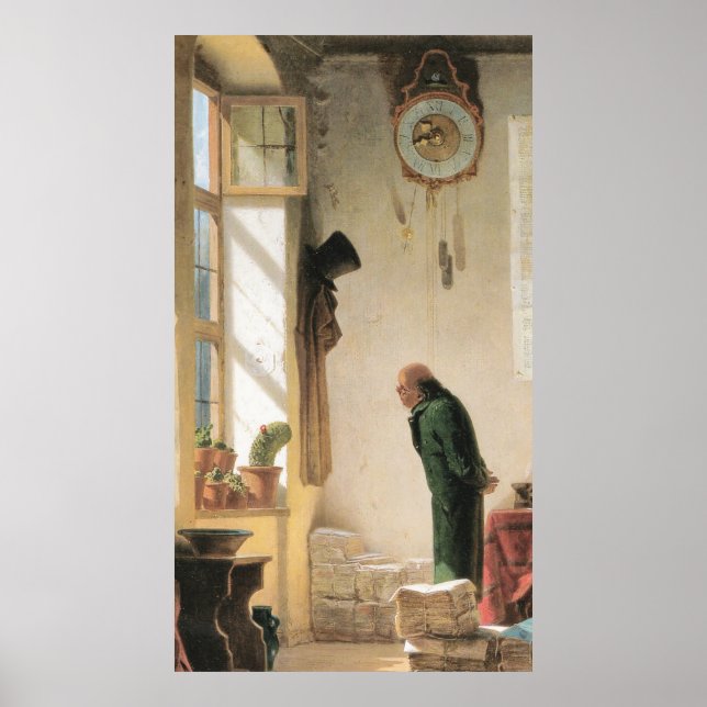 Póster Carl Spitzweg - Der Kaktusliebhaber - Deutsch (Frente)